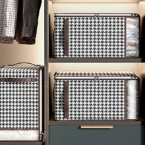 Set of 3 zippered blanket storage bags for closets